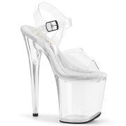 Pleaser TREASURE-808FLA Platform Sandal (Clear/Clear)