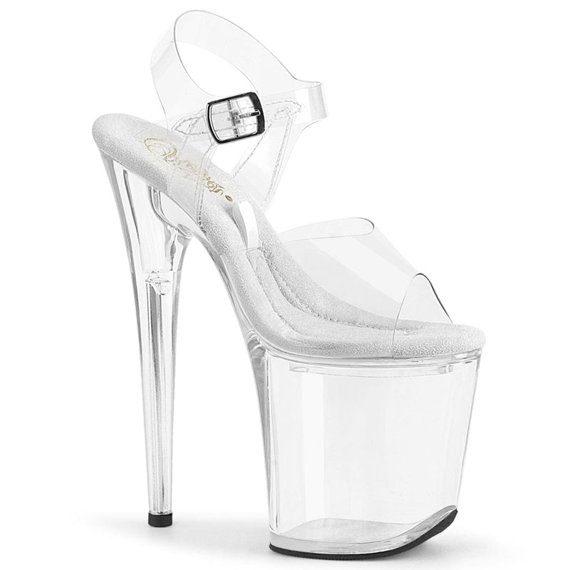 Pleaser TREASURE-808FLA Platform Sandal (Clear/Clear)