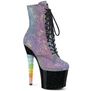 Pleaser UNICORN-1020G Platform Ankle Boot (Purple-Blue Glitter/Black)