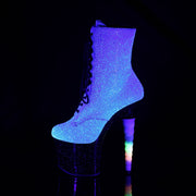 Pleaser UNICORN-1020G Platform Ankle Boot (Purple-Blue Glitter/Black)