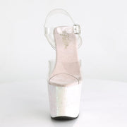 Pleaser UNICORN-708LG Platform Sandal (Clear/Opal Multi Glitter)
