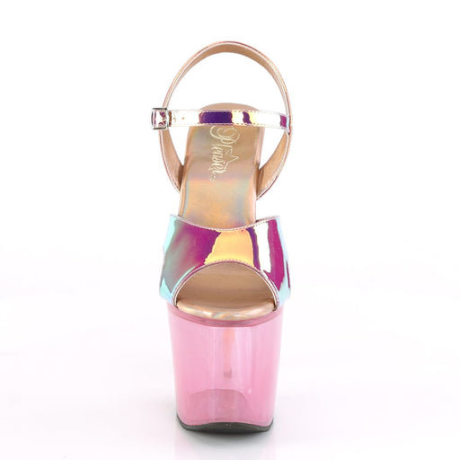 Pleaser UNICORN-711T Platform Sandal (Pink Shifting TPU/Bubble Gum Pink Tinted)
