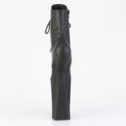 Pleaser WORSHIP-1020 Platform Ankle Boot (Black Faux Leather/Black Matte)