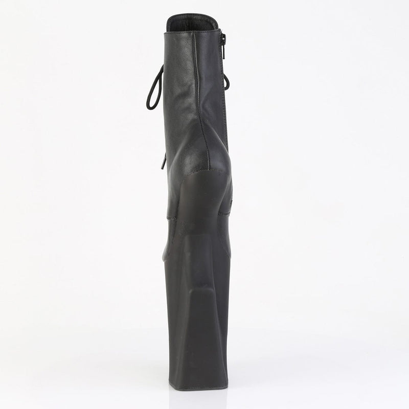 Pleaser WORSHIP-1020 Platform Ankle Boot (Black Faux Leather/Black Matte)