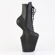 Pleaser WORSHIP-1020 Platform Ankle Boot (Black Faux Leather/Black Matte)