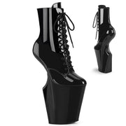 Pleaser WORSHIP-1020 Platform Ankle Boot (Black Patent/Black)