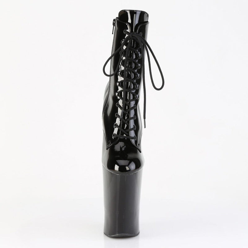 Pleaser WORSHIP-1020 Platform Ankle Boot (Black Patent/Black)