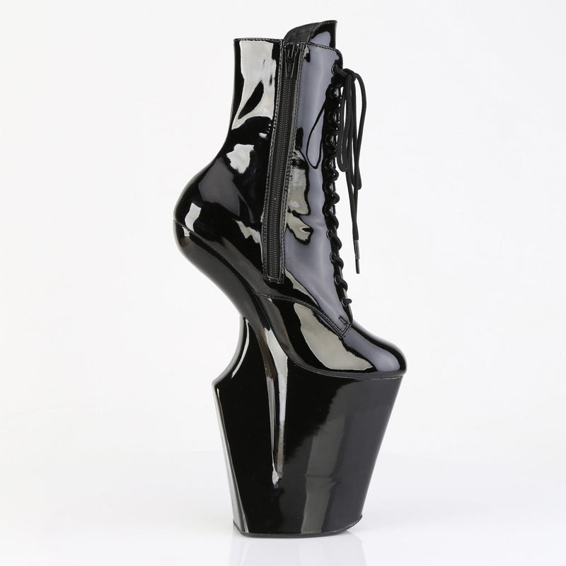 Pleaser WORSHIP-1020 Platform Ankle Boot (Black Patent/Black)
