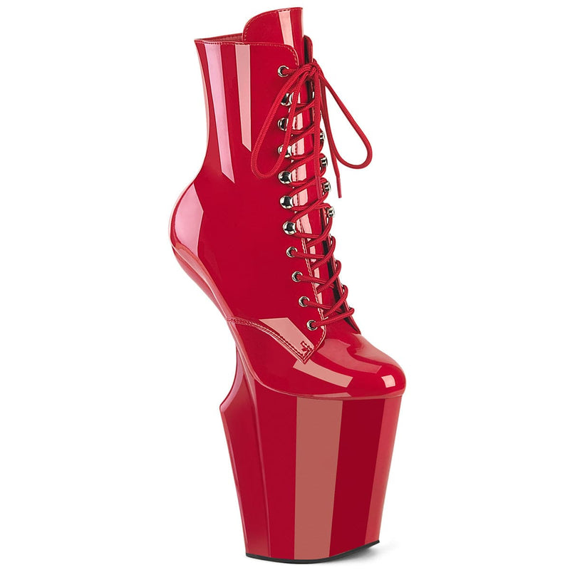 Pleaser WORSHIP-1020 Platform Ankle Boot (Red Patent/Red)
