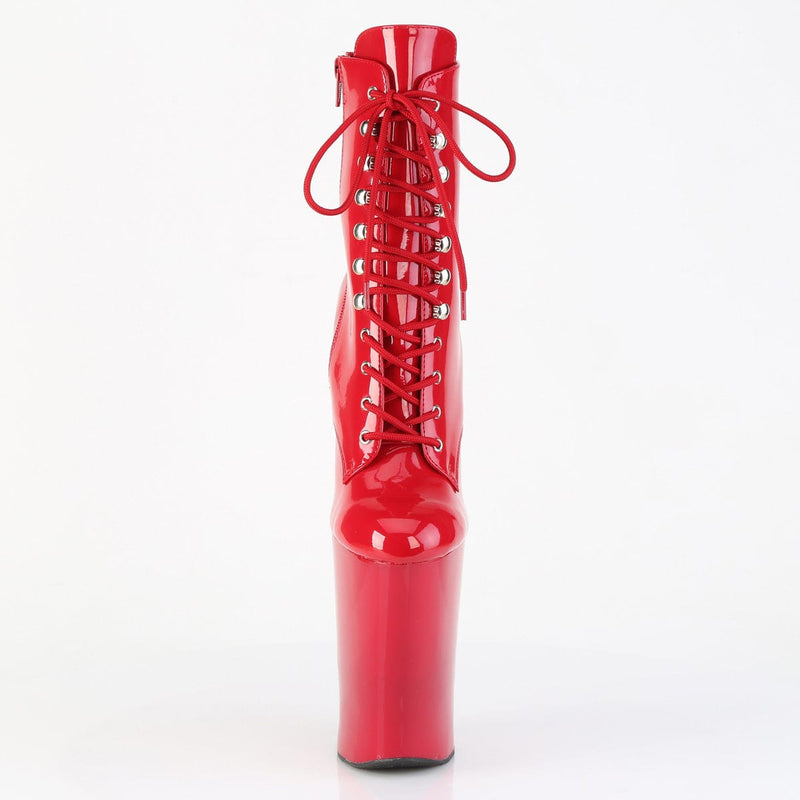Pleaser WORSHIP-1020 Platform Ankle Boot (Red Patent/Red)