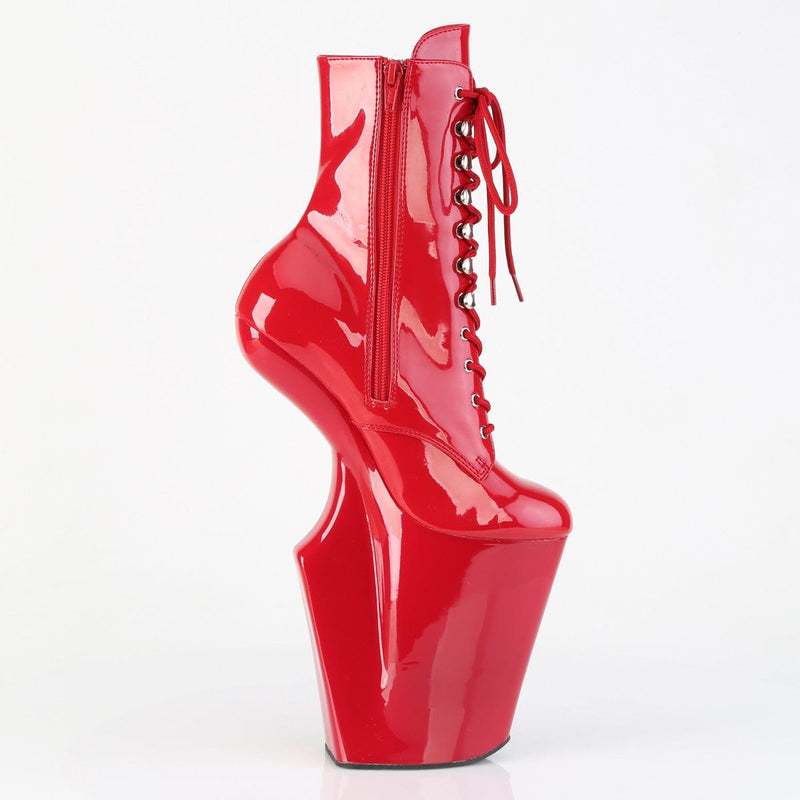 Pleaser WORSHIP-1020 Platform Ankle Boot (Red Patent/Red)