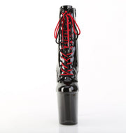 Pleaser XTREME-1020-1 Platform Ankle Boot (Black Patent/Black-Red Chrome)