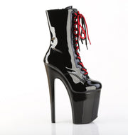 Pleaser XTREME-1020-1 Platform Ankle Boot (Black Patent/Black-Red Chrome)