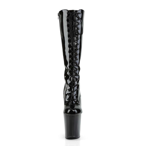 Pleaser XTREME-2020 Platform Mid-Calf Boot (Black Patent/Black)