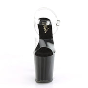 Pleaser XTREME-808CRS Platform Sandal (Clear/Black-Silver Rhinestone)