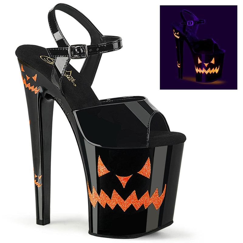Pleaser XTREME-809JOL Platform Sandal (Black Patent/Black-Neon Orange) 5