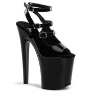 Pleaser XTREME-873 Platform Sandal (Black Patent/Black)