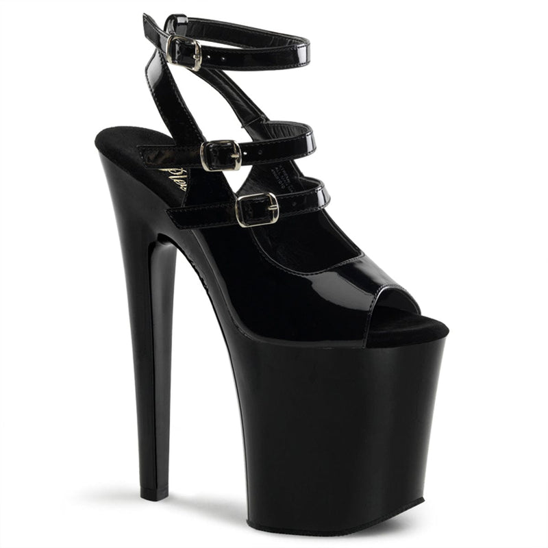 Pleaser XTREME-873 Platform Sandal (Black Patent/Black)