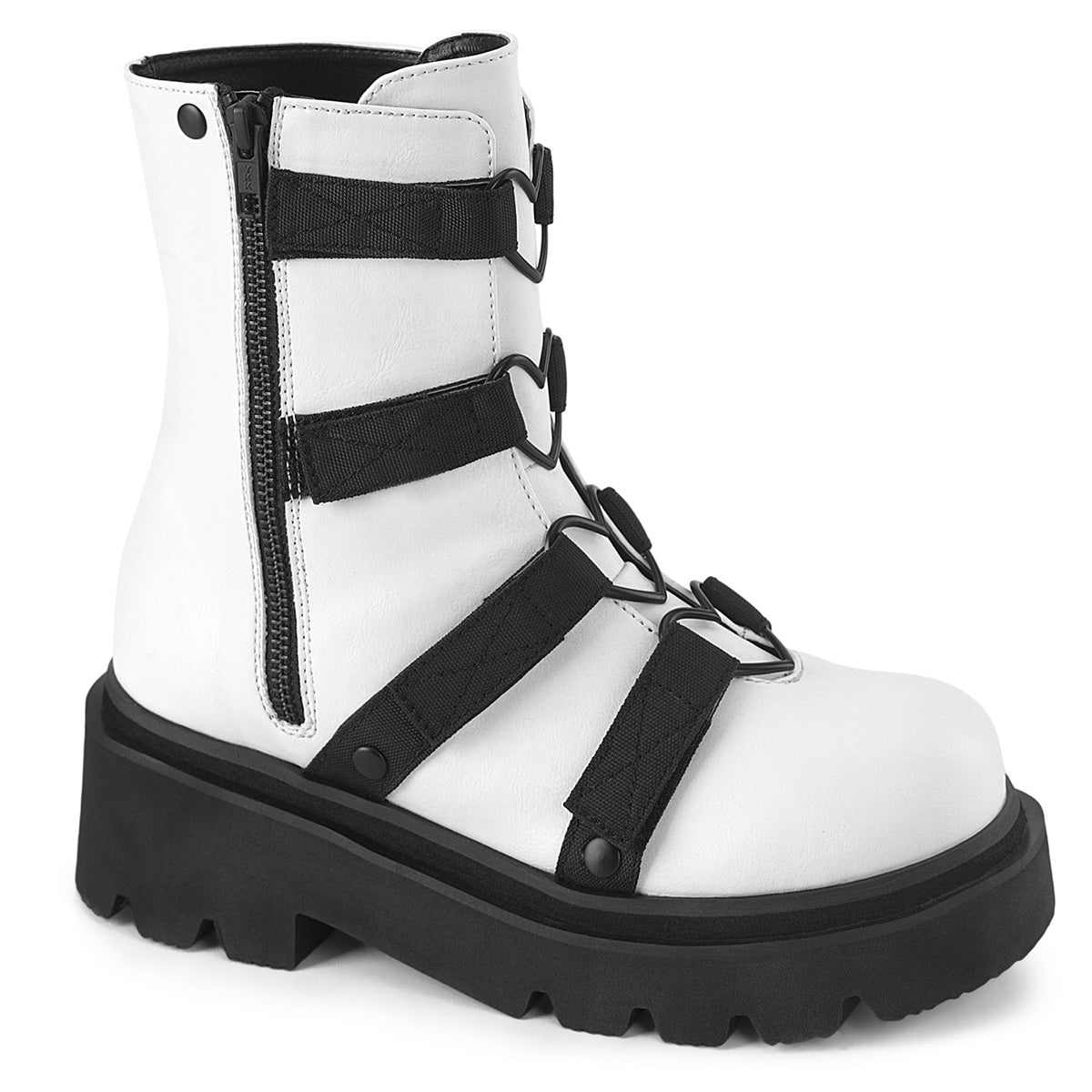 RENEGADE-50 White Nylon Ankle Boots