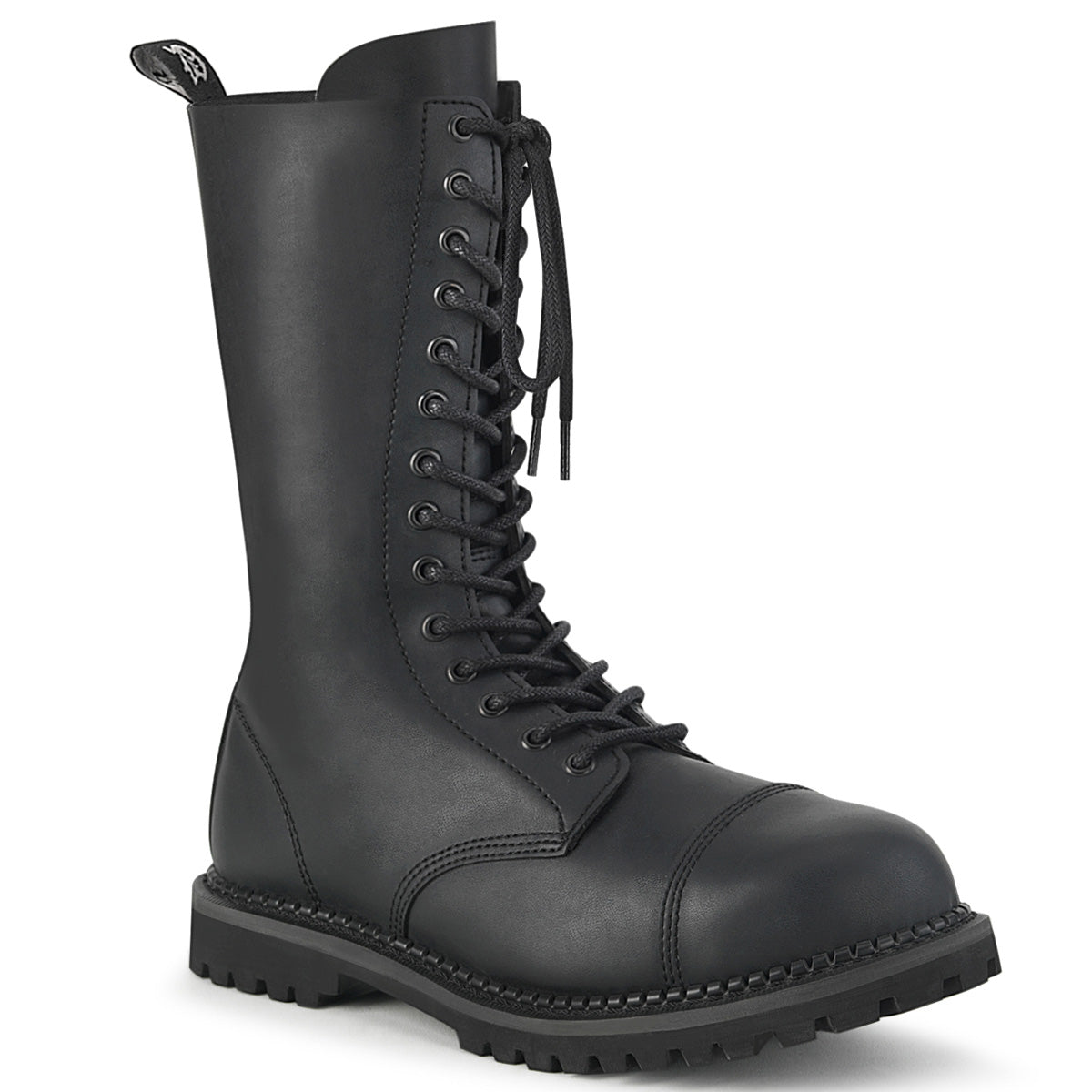 RIOT-14 Black Vegan Leather Mid-Calf Boot