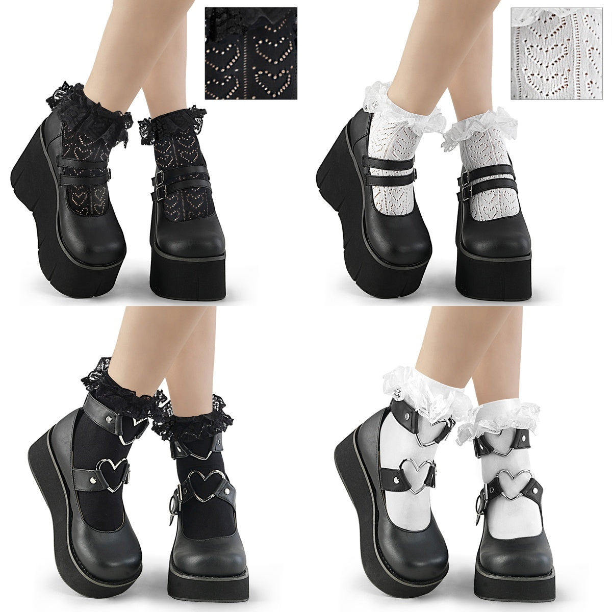 Demonia Ruffle Ankle Socks