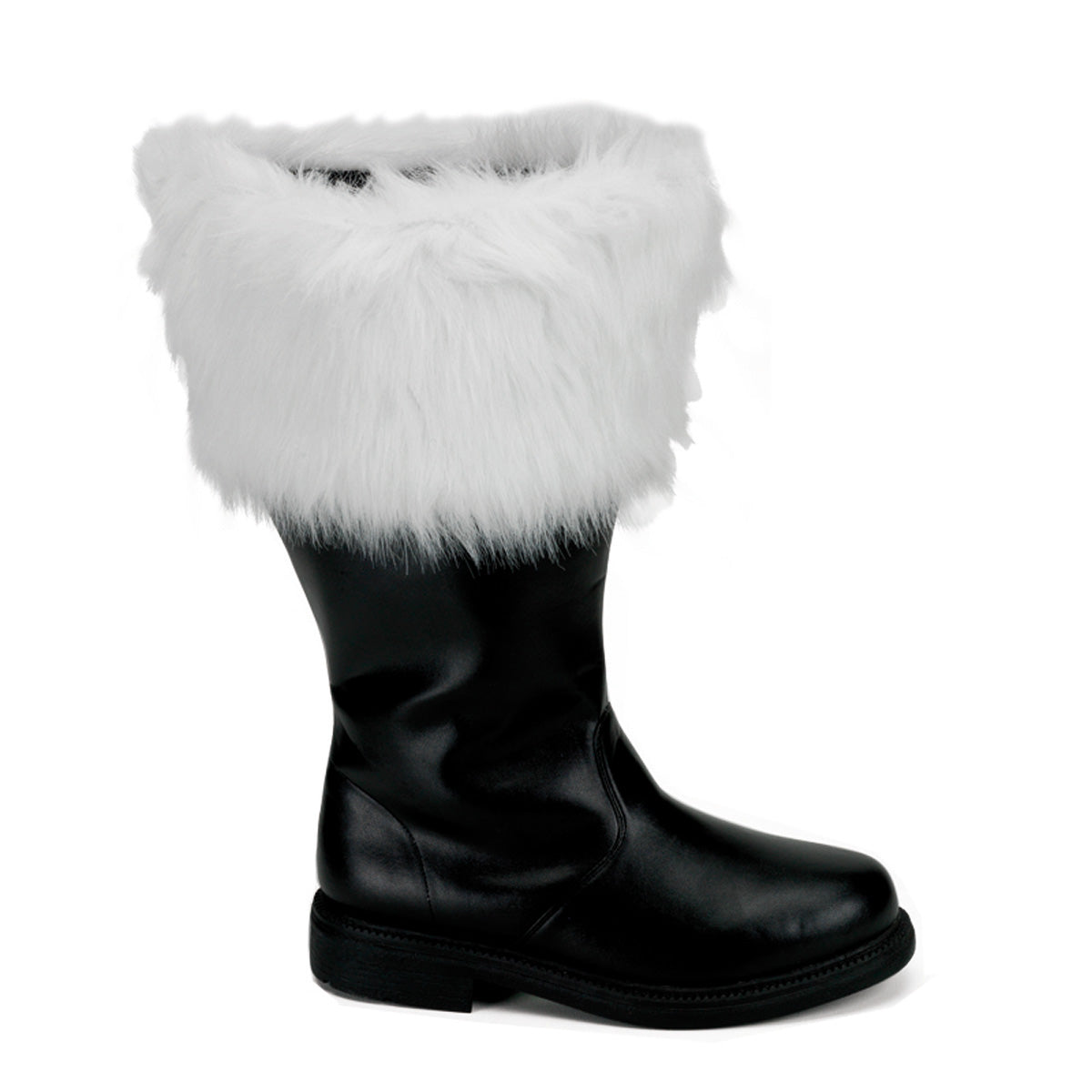 SANTA-106WC Black White Faux Fur Boots