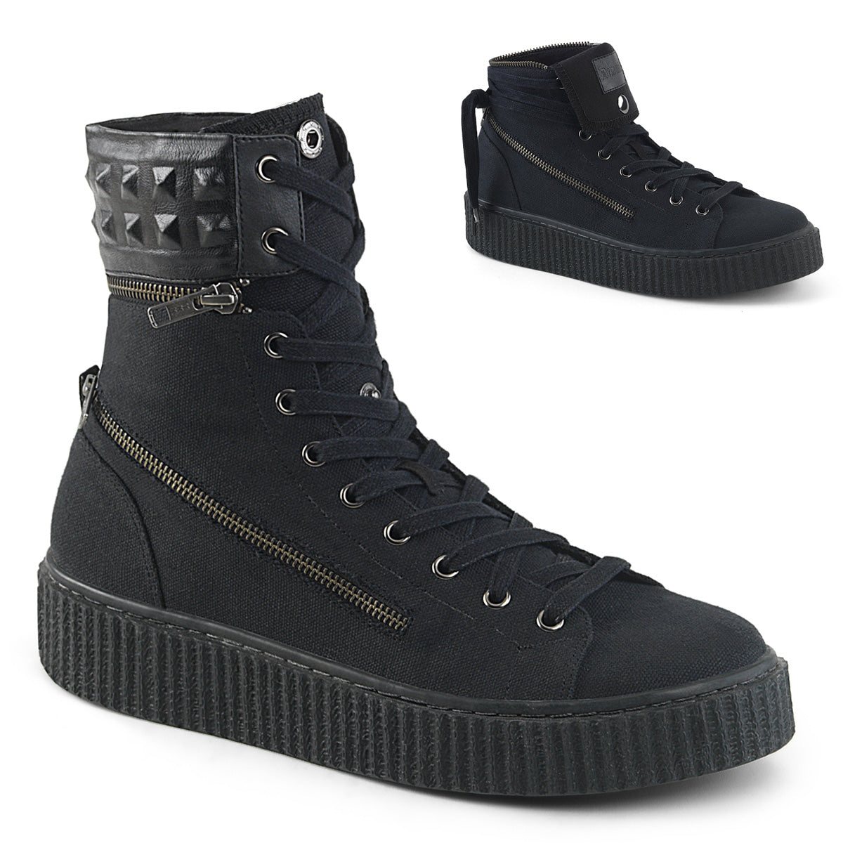 SNEEKER-270 Black Canvas Sneakers