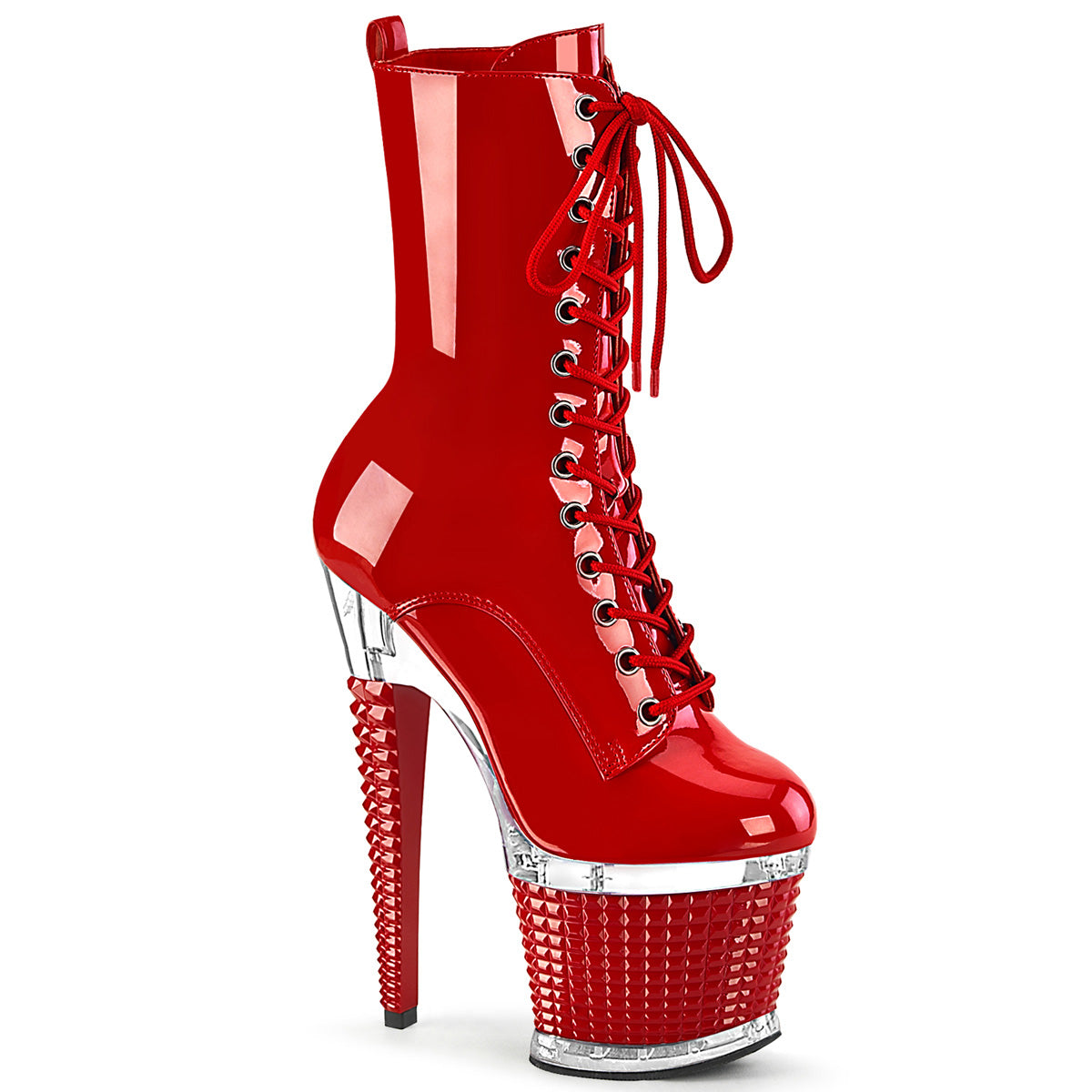 SPECTATOR-1040 Red/Clear Red Ankle Boots