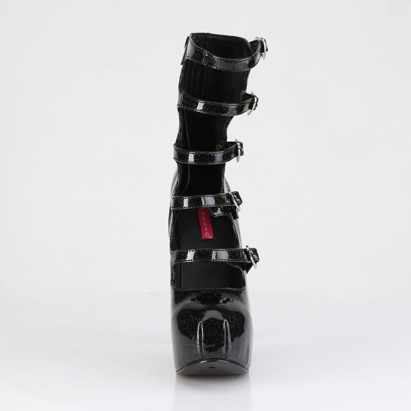 TEEZE-23 Black Glitter Pat Boots Bordello US Size (Women's): 6