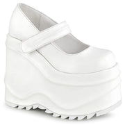 WAVE-32 White Vegan Leather Mary Janes Demonia US Size (Women's): 6