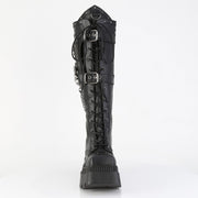 WRATH-205 Black Vegan Leather Knee High Boots Demonia US Size (Women's): 6