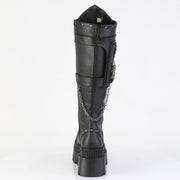WRATH-205 Black Vegan Leather Knee High Boots Demonia US Size (Women's): 6