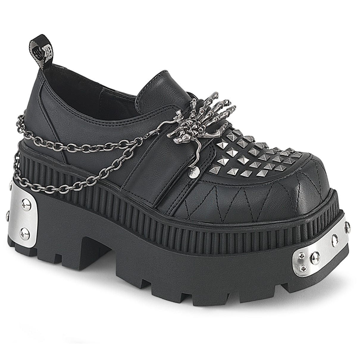 WRATH-42 Black Vegan Leather Platform Shoes Demonia US Size (Women's): 6