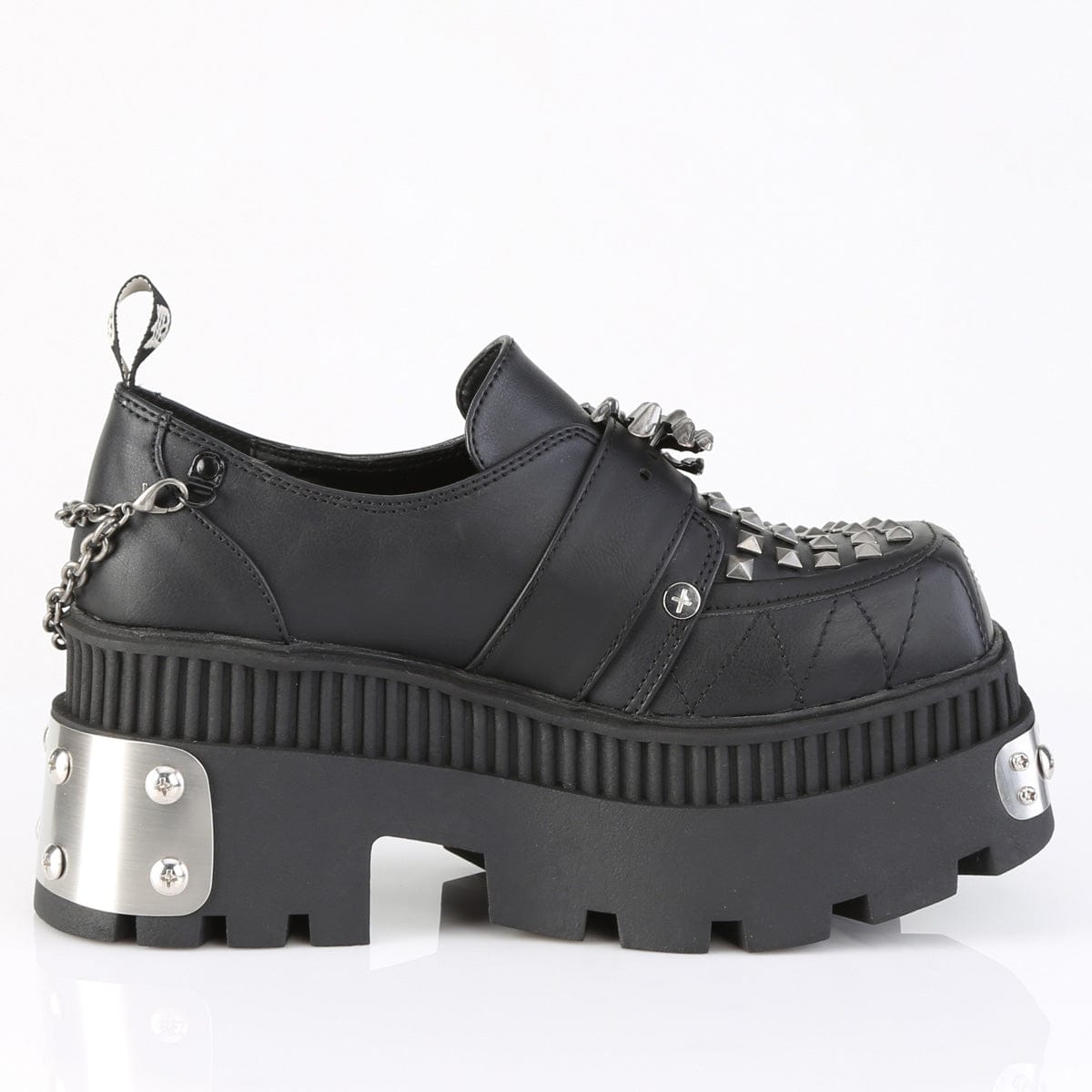 WRATH-42 Black Vegan Leather Platform Shoes Demonia US Size (Women's): 6