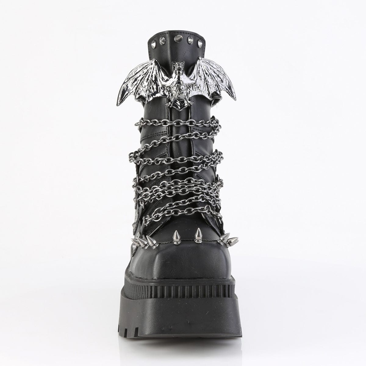 WRATH-55 Black Vegan Leather Ankle Boots Demonia US Size (Women's): 6