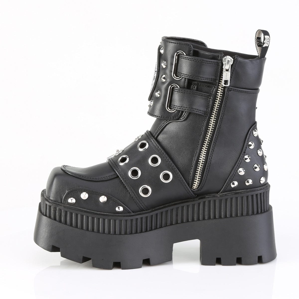 WRATH-58 Black Vegan Leather Ankle Boots Demonia US Size (Women's): 6