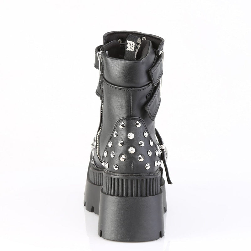 WRATH-58 Black Vegan Leather Ankle Boots Demonia US Size (Women's): 6