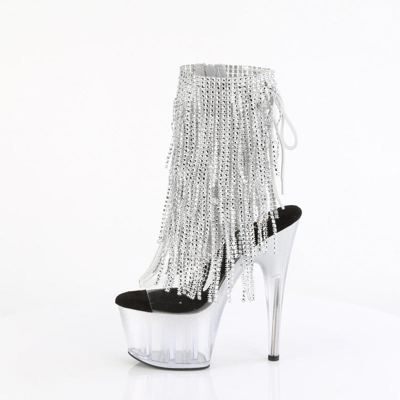 ADORE-1017RSFT Clear-Silver/Silver Ankle Boot Pleaser US Size (Women's): 5
