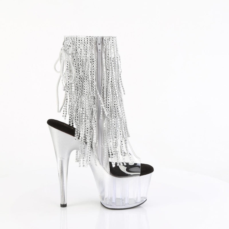 ADORE-1017RSFT Clear-Silver/Silver Ankle Boot Pleaser US Size (Women's): 5