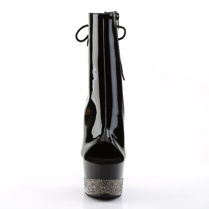 ADORE-1018-3 Black-Pewter Rhinestone Ankle Boot Pleaser