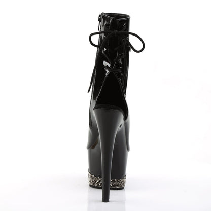 ADORE-1018-3 Black-Pewter Rhinestone Ankle Boot Pleaser