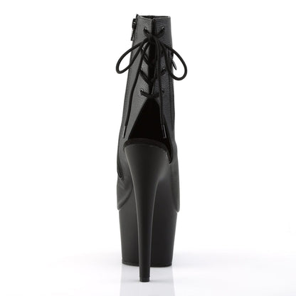 ADORE-1018 Black Faux Leather Ankle Boot Pleaser