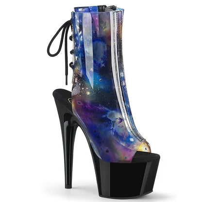 ADORE-1018C-COSMOS Blue-Purple TPU/Black Ankle Boot Pleaser