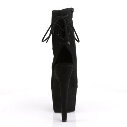ADORE-1018FS Black Faux Suede/Black Suede Ankle Boot Pleaser