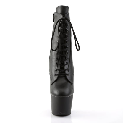 ADORE-1020 Black Faux Leather Ankle Boot Pleaser