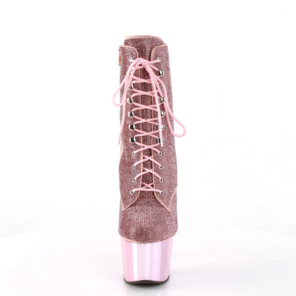 ADORE-1020CHRS Baby Pink Rhinestone Ankle Boot Pleaser