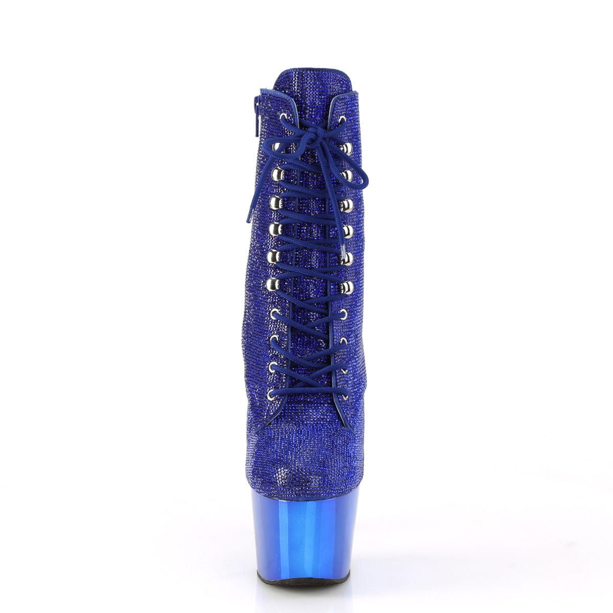 ADORE-1020CHRS Royal Blue Rhinestones/Royal Blue Chrome Ankle Boot Pleaser US Size (Women's): 5