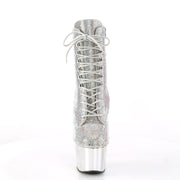 ADORE-1020CHRS Silver Multi Rhinestones/Silver Chrome Ankle Boot Pleaser US Size (Women's): 5