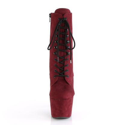 ADORE-1020FS Burgundy Faux Suede/Burgundy Faux Suede Ankle Boot Pleaser