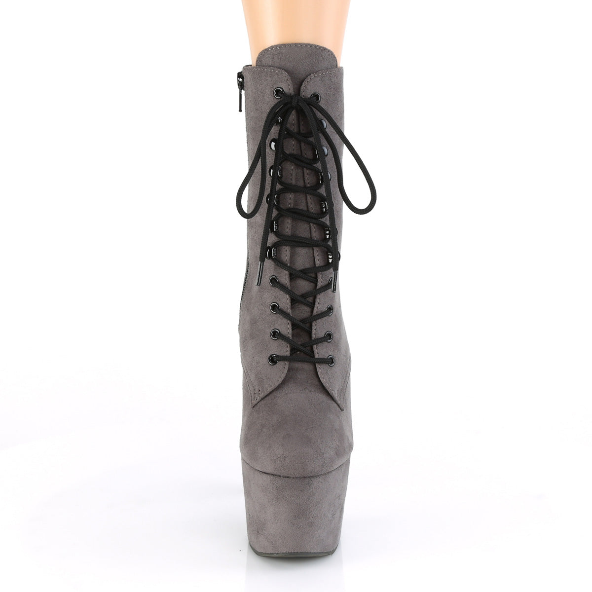 ADORE-1020FS Grey Faux Suede Ankle Boot Pleaser